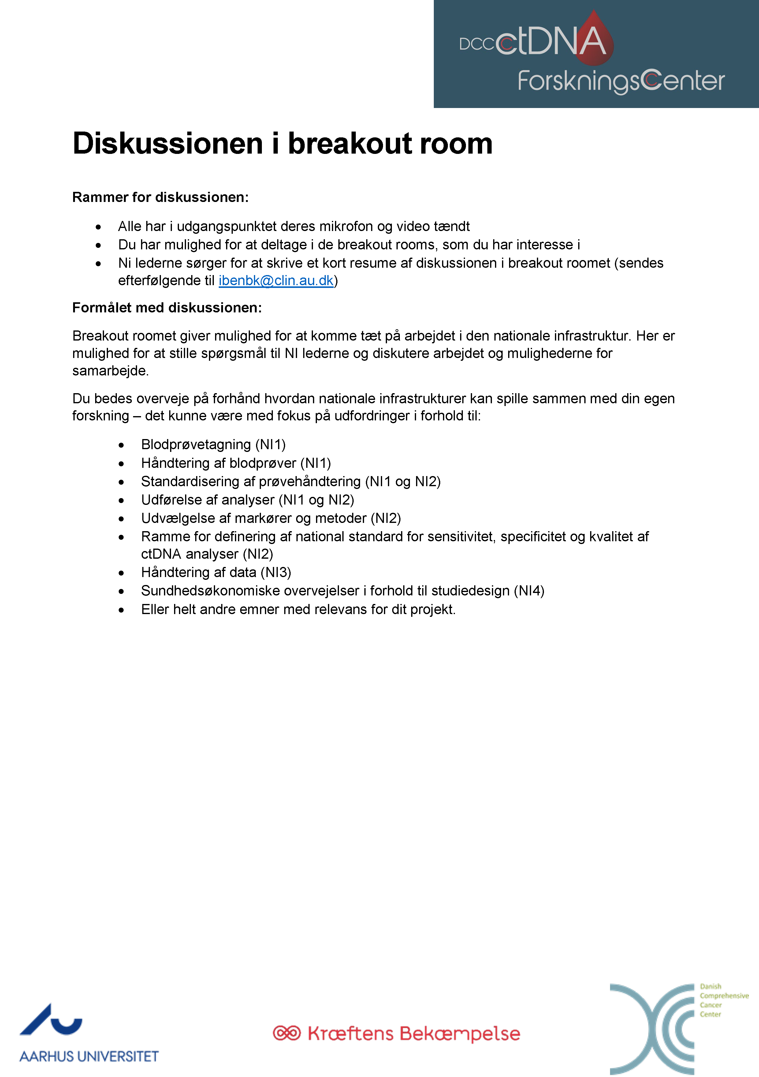 online møde om Nationale Infrastrukturer Program Page 2